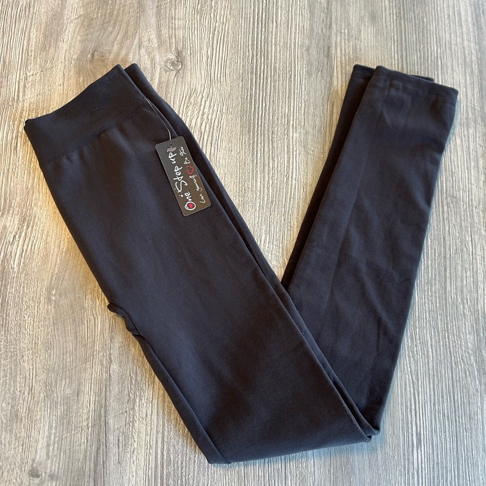 ONE STEP UP One Size Long Soft Leggings Light Fleece Inside=Added Comfort Brown.